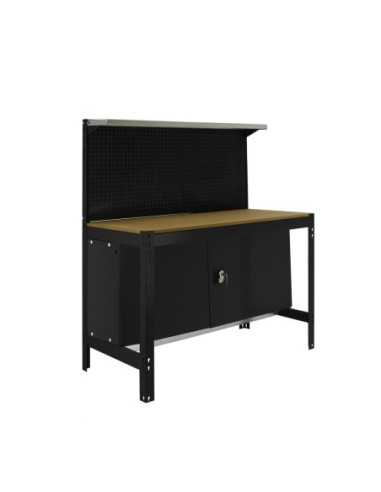 Mesa de Trabajo SIMONWORK BT 3 cabinet 1200 antracita/madera | Mesa de trabajo SimonRack profesional y resistente