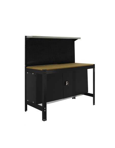 Mesa de Trabajo SIMONWORK BT 3 cabinet 1200 antracita/madera | Mesa de trabajo SimonRack profesional y resistente
