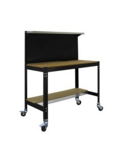Mesa de Trabajo SIMONWORK con Ruedas BT 3 1500 antracita/madera | Mesa de trabajo SimonRack profesional y resistente