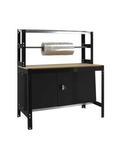 Mesa de Trabajo SIMONWORK BT 4 cabinet 1200 antracita/madera | Mesa de trabajo SimonRack profesional y resistente