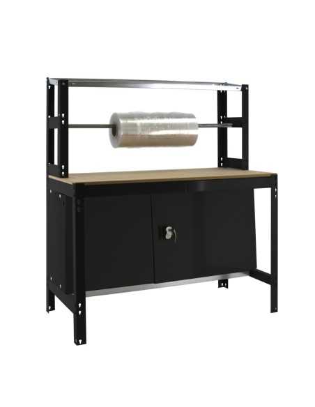Mesa de Trabajo SIMONWORK BT 4 cabinet 1200 antracita/madera | Mesa de trabajo SimonRack profesional y resistente