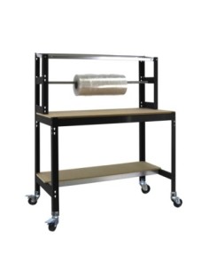 Mesa de Trabajo SIMONWORK con Ruedas BT 4 1500 antracita/madera | Mesa de trabajo SimonRack profesional y resistente