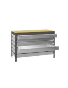 Mesa de Trabajo SIMONWORK bt5 box6 1200 antracita/madera | Mesa de trabajo SimonRack profesional y resistente