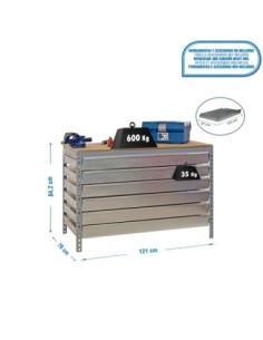 Mesa de Trabajo SIMONWORK bt5 box6 1200 gris/madera | Mesa de trabajo SimonRack profesional y resistente