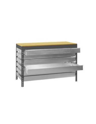 Mesa de Trabajo SIMONWORK bt5 box6 1500 antracita/madera | Mesa de trabajo SimonRack profesional y resistente
