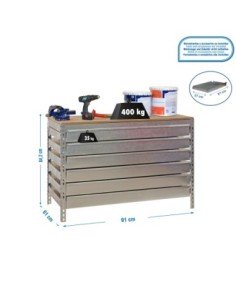 Mesa de Trabajo SIMONWORK bt5 box6 900 galva/madera | Mesa de trabajo SimonRack profesional y resistente