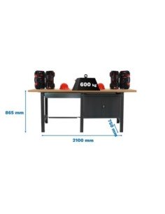 Mesa de Trabajo SIMONWORK BT 6 mdf tandem 1box 1cab 2100 antra/made | Mesa de trabajo SimonRack profesional y resistente