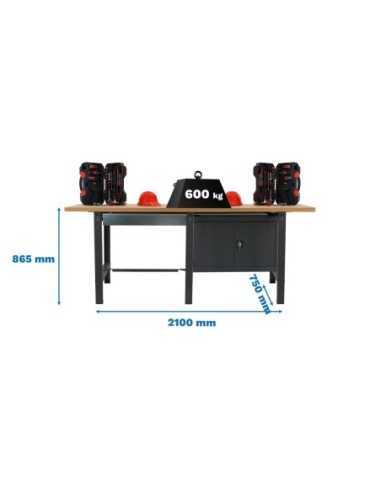 Mesa de Trabajo SIMONWORK BT 6 mdf tandem 1box 1cab 2100 antra/made | Mesa de trabajo SimonRack profesional y resistente