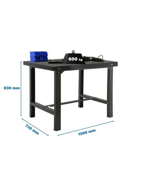 Mesa de Trabajo SIMONWORK BT 6 metal 1200 antracita | Mesa de trabajo SimonRack profesional y resistente