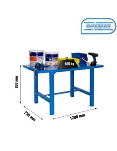 Mesa de Trabajo SIMONWORK BT 6 metal 1200 azul | Mesa de trabajo SimonRack profesional y resistente