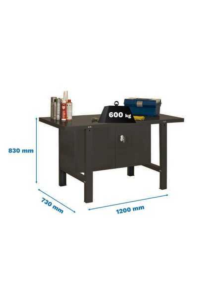 Mesa de Trabajo SIMONWORK BT 6 metal cabinet 1200 antracita | Mesa de trabajo SimonRack profesional y resistente