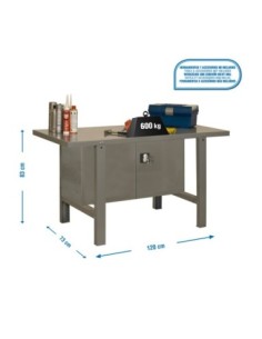 Mesa de Trabajo SIMONWORK BT 6 metal cabinet 1200 gris | Mesa de trabajo SimonRack profesional y resistente