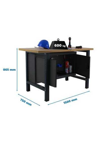 Mesa de Trabajo SIMONWORK BT 6l mdf cabinet 1500 antracita/madera | Mesa de trabajo SimonRack profesional y resistente