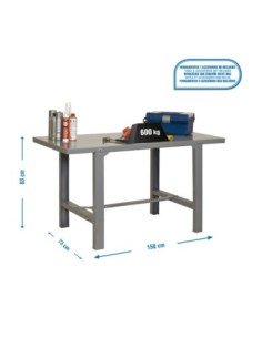 Mesa de Trabajo SIMONWORK BT 6l metal 1500 gris | Mesa de trabajo SimonRack profesional y resistente