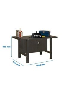 Mesa de Trabajo SIMONWORK BT 6l metal cabinet 1500 antracita | Mesa de trabajo SimonRack profesional y resistente
