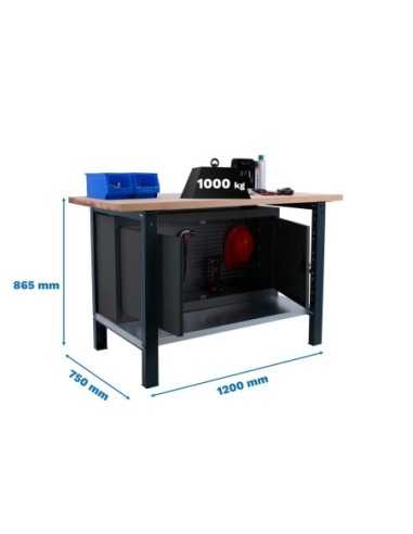Mesa de Trabajo SIMONWORK BT 6 pro laminate cabinet 1200 antracita/ | Mesa de trabajo SimonRack profesional y resistente