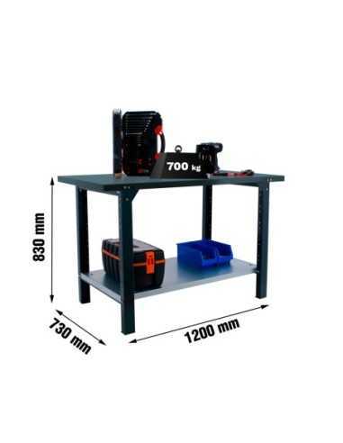 Mesa de Trabajo SIMONWORK BT 6 pro metal 1200 antracita | Mesa de trabajo SimonRack profesional y resistente