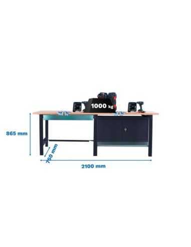 Mesa de Trabajo SIMONWORK BT 6 pro tande laminate 1box 1cab 2100 an | Mesa de trabajo SimonRack profesional y resistente