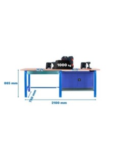 Mesa de Trabajo SIMONWORK BT 6 pro tande laminate 1box 1cab 2100 az | Mesa de trabajo SimonRack profesional y resistente