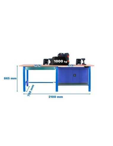 Mesa de Trabajo SIMONWORK BT 6 pro tande laminate 1box 1cab 2100 az | Mesa de trabajo SimonRack profesional y resistente