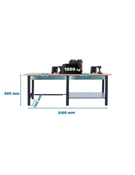 Mesa de Trabajo SIMONWORK BT 6 pro tandem laminate 2box 2100 ant/ha | Mesa de trabajo SimonRack profesional y resistente