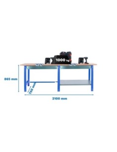 Mesa de Trabajo SIMONWORK BT 6 pro tandem laminate 2box 2100 az/ha | Mesa de trabajo SimonRack profesional y resistente
