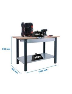 Mesa de Trabajo SIMONWORK BT 6l pro laminate 1box 1500 antracita/ha | Mesa de trabajo SimonRack profesional y resistente