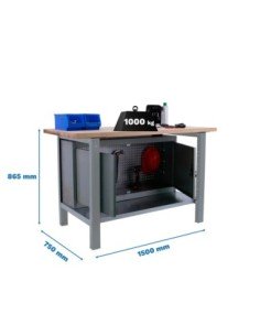 Mesa de Trabajo SIMONWORK BT 6l pro laminate cabinet 1500 gris/haya | Mesa de trabajo SimonRack profesional y resistente