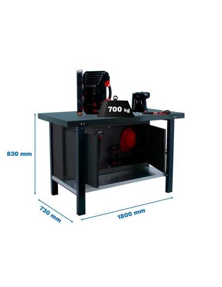 Mesa de Trabajo SIMONWORK BT 6l pro metal cabinet 1800 antracita | Mesa de trabajo SimonRack profesional y resistente