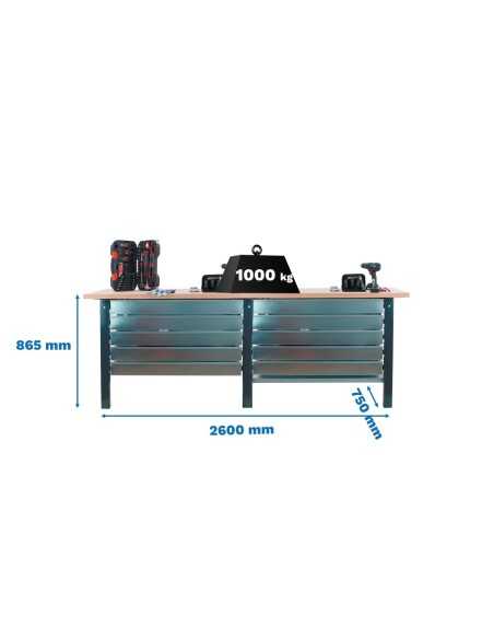 Mesa de Trabajo SIMONWORK BT 6l pro tandem laminate 10box 2600 an/h | Mesa de trabajo SimonRack profesional y resistente