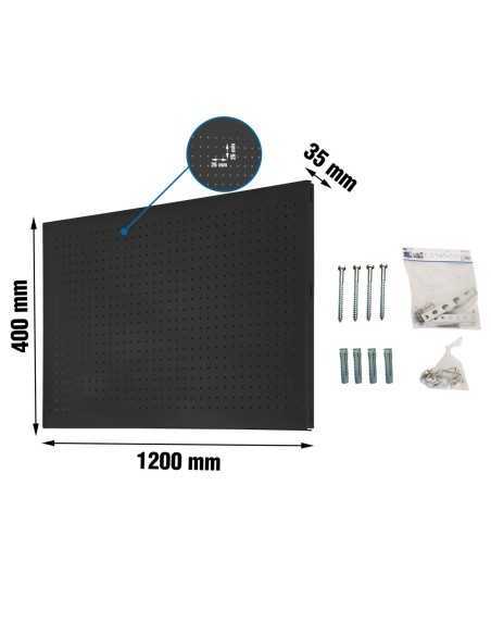 Panel Herramientas Panelclick 1200x400 antracita + 22 hook + 3 acce | Mesa de trabajo SimonRack profesional y resistente