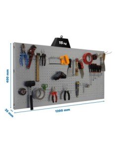 Estantería SIMONRACK Panelclick 1200x400 gris + 22 hook + 3 acce