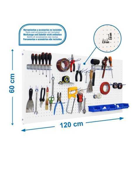 Estantería SIMONRACK Panelclick 1200x600 blanco + 22 hook + 8 acce