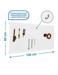 Estantería SIMONRACK Panelclick 1200x600 blanco + 8 hook