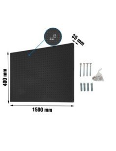 Panel Herramientas Panelclick 1500x400 antracita + 8 hook | Mesa de trabajo SimonRack profesional y resistente