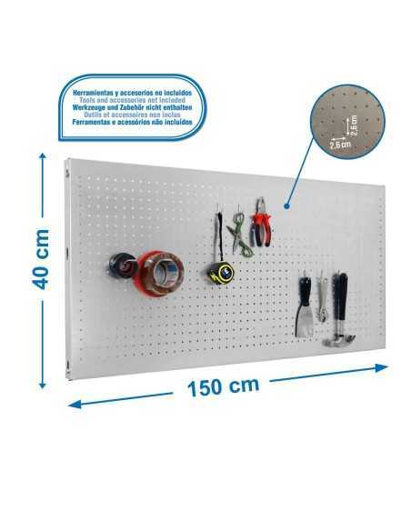 Estantería SIMONRACK Panelclick 1500x400 galva + 8 hook