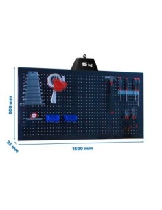 Panel Herramientas Panelclick 1500x600 antracita + 8 hook | Mesa de trabajo SimonRack profesional y resistente