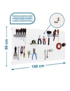 Estantería SIMONRACK Panelclick 1500x600 blanco + 14 hook + 3 acce