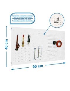 Estantería SIMONRACK Panelclick 900x400 blanco + 8 hook