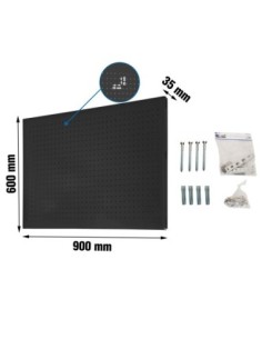Panel Herramientas Panelclick 900x600 antracita + 22 hook + 3 acce | Mesa de trabajo SimonRack profesional y resistente