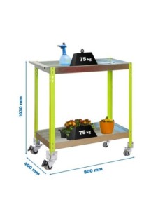 Estantería SIMONGARDEN wagon 2/400 metalic verde/galvanizada