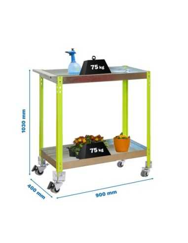 Estantería SIMONGARDEN wagon 2/400 metalic verde/galvanizada