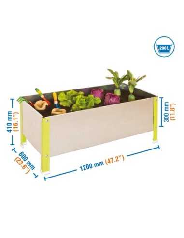 Huerto Urbano SIMONGARDEN 410x1200x600 verde/galv-200l