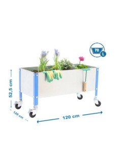 Huerto Urbano SIMONGARDEN con Ruedas 1200x1200 azul/galvanizada