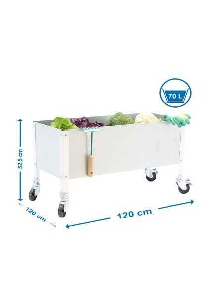 Huerto Urbano SIMONGARDEN con Ruedas 1200x1200 blanco/gal