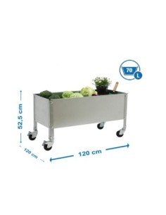 Huerto Urbano SIMONGARDEN con Ruedas 1200x1200 galvanizada/galvanizada