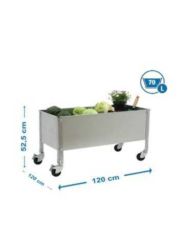 Huerto Urbano SIMONGARDEN con Ruedas 1200x1200 galvanizada/galvanizada