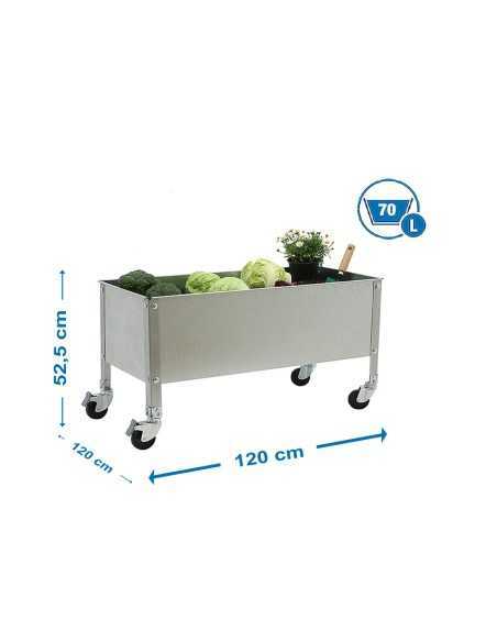 Huerto Urbano SIMONGARDEN con Ruedas 1200x1200 galvanizada/galvanizada