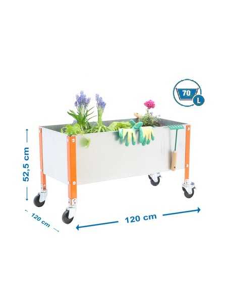 Huerto Urbano SIMONGARDEN con Ruedas 1200x1200 nar/gal