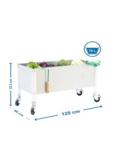 Huerto Urbano SIMONGARDEN con Ruedas 1200x600 blanco/gal